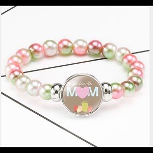 Fashion Heart Pattern Alloy Beaded Bracelet